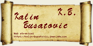 Kalin Bušatović vizit kartica